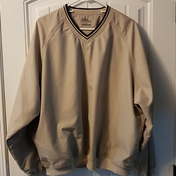 Pga Tour Golf Khaki V Neck Pullover 